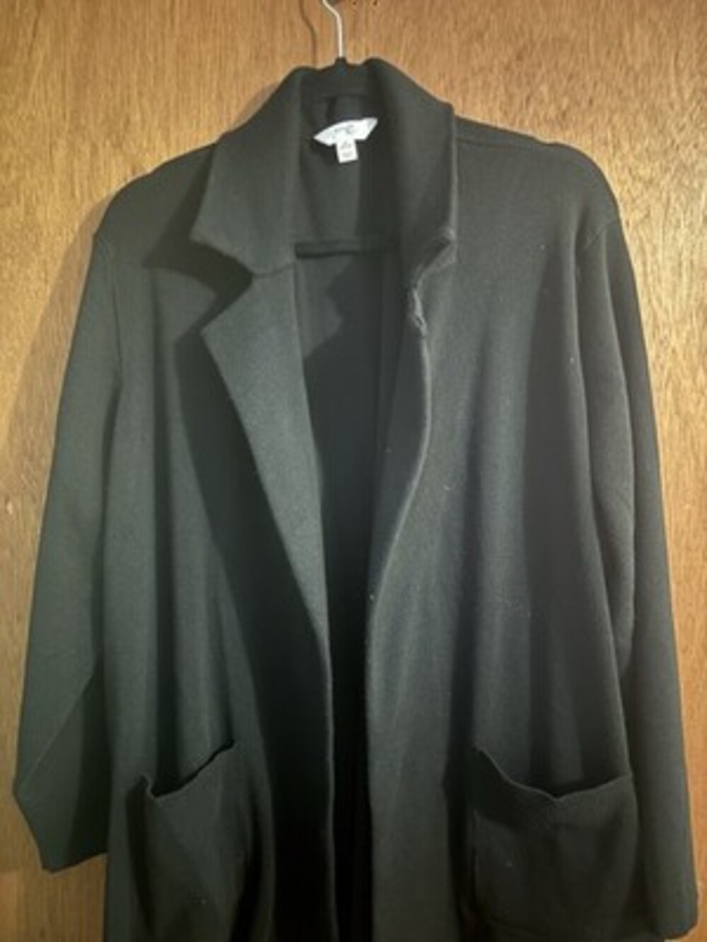 terra and sky 2x black open front cardigan